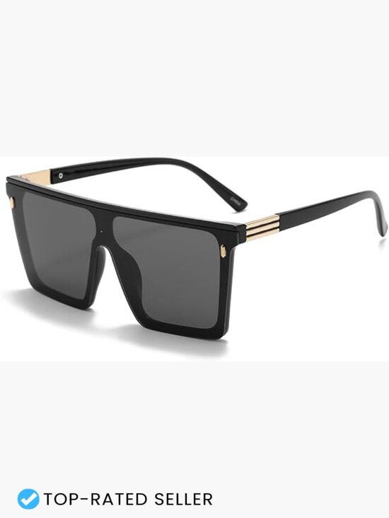Square Oversized Flat Top Big Sunglasses Trendy Shades UV400 Protection main image 7